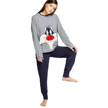 

Gisela, Pijama mujer de rayas, 60% Algodón 40% Poliéster, de la mayor calidad y comfort