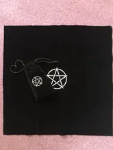 Mantel de lona de Pentagrama con bolsa, lona de terciopelo, aleros, Pentacles, estera