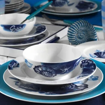 

Kutahya has Porcelain Marine series 24 Piece 9332 Pattern Dinner set