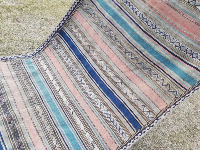 Винтажный английский Boho ковер 4'6''X9'3''/138x283 см