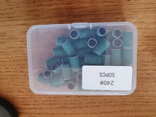 HYTOOS-Bandas de lijado verde sin mandril, accesorios de brocas para uñas, herramienta de pulido para el cuidado de las uñas, 50 Uds.