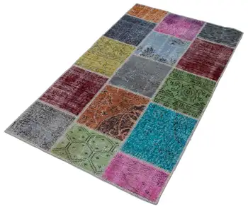 

93x165 Cm Multicolor Handmade Patchwork Runner Rug-3x5 Ft
