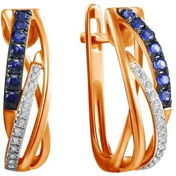 

Lucas gold earrings with sapphires and diamonds in red gold