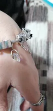 Colgante de cadena de seguridad con flor brillante para mujer, accesorio de plata 925, compatible con pulsera Pandora Original, joyería artesanal para mujer
