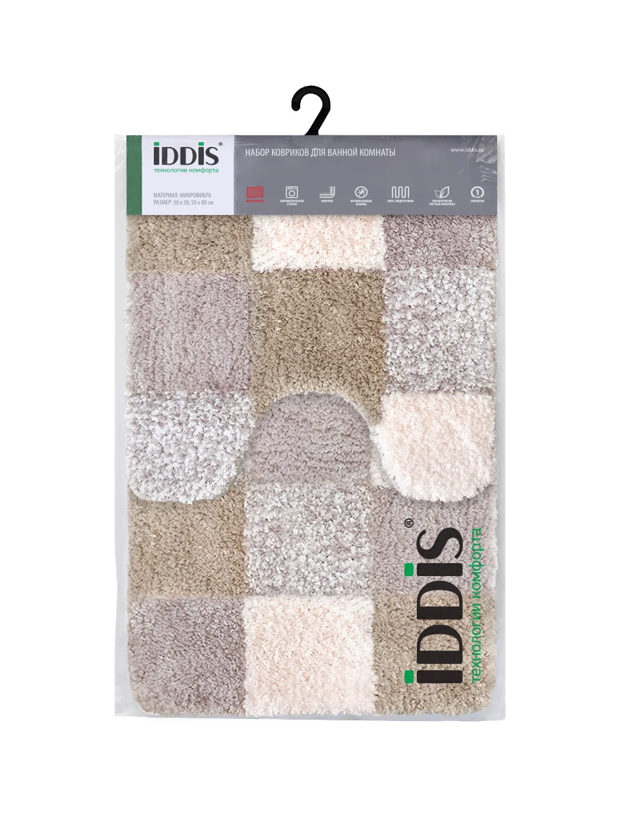 Набор ковриков для ванной комнаты, IDDIS, 460M580i13, 50*80+50*50 см, Hopscotch