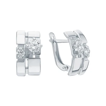 

Silver earrings with cubic zirconia sunlight sample 925