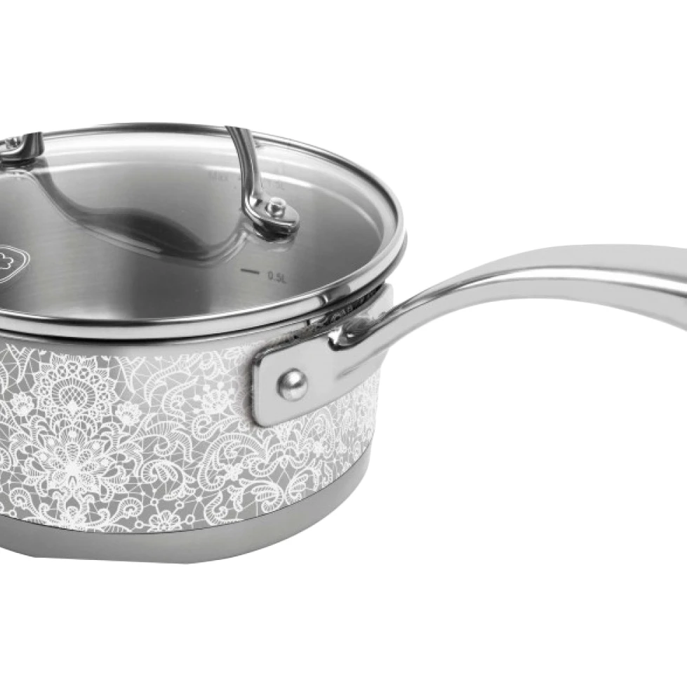 Ковш с крышкой RONDELL RDS-1052(Объем 1,5 л, диаметр 16 см, для всех типов плит, мерная шкала