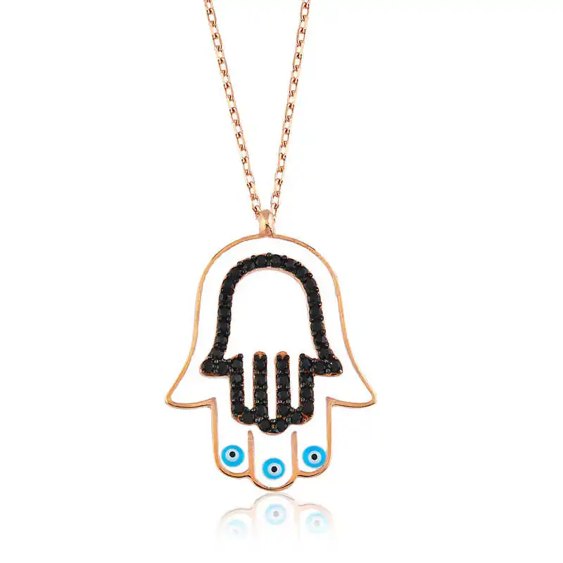 KUTAYDAN 925 пробы Серебряное ожерелье Fatma Master Hand Lady