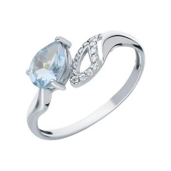 

Silver ring with Topaz and cubic zirconia sunlight sample 925