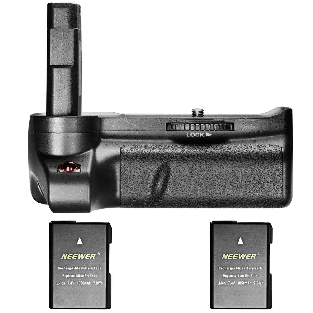 Neewer Вертикальная Батарейная ручка для Nikon D3400 DSLR камеры + 2 Pack EN EL14 EL14A Замена литий ионная аккумуляторная