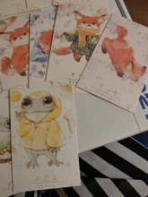 Tarjeta lomo de papel de animal feliz, 52mm x 80mm, 1 paquete = 28 piezas