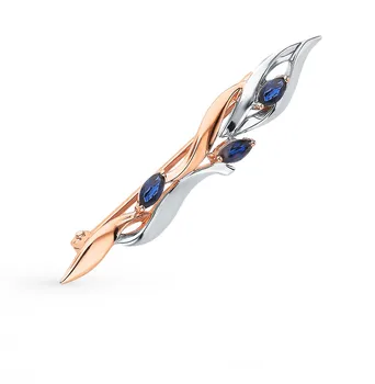 

Gold brooch with sapphires sunlight sample 585