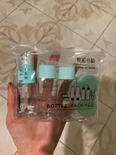 Mini botes de plástico para cosméticos, mini botellas de plástico para uso de crema cosmética para rostro, juego de 7 unidades, envases vacíos de plástico transparentes, kit de viaje