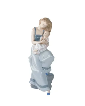 

NAO Figure Mom With Her Girl. Sculpture Decoration Breast, Mother's Day. Mother of Porcelain