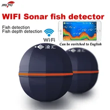 Ling hui inventor de peixes portátil sem fio sonar 50m/164ft profundidade lago peixes detectar localizador de peixes profissional com atrair lâmpada de peixes