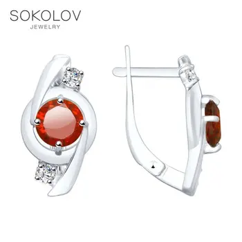 

SOKOLOV Silver drop earrings with stones with cubic zirconia fashion jewelry silver 925 women's/men's, male/female, long earrings, women's male