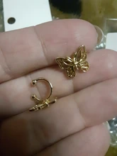 MENGJIQIAO-Clips de Metal con forma de mariposa para mujeres y niñas, joyería de oreja de cartílago falsa, sin Piercing