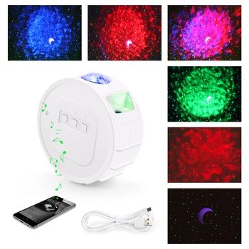 

LED Starry Sky Projector Light 3 In 1 USB Charging LED Light Voice Control Music Player Night Light For Bed Room