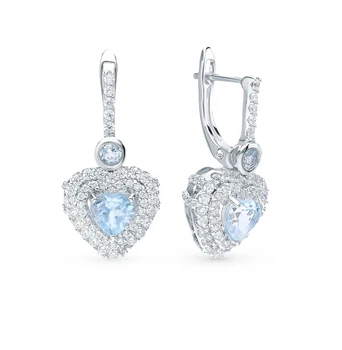 

Silver earrings with Topaz and cubic zirconia sunlight sample 925