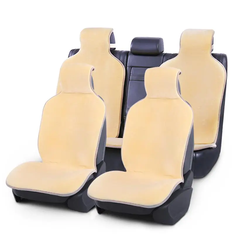 AUTOROWN 1 Set Artificial Fur Car Seat Covers For Toyota,Kia,Lexus,Honda,Benz Universal Size Winter Faux Fur Car Seat Cushion - Название цвета: YELLOW