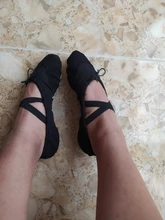 USHINE-Zapatillas de Yoga para niños y niñas, EU22-45 de tela/cabeza de cuero, para gimnasio, interior, ejercicio, zapatillas de Ballet de lona