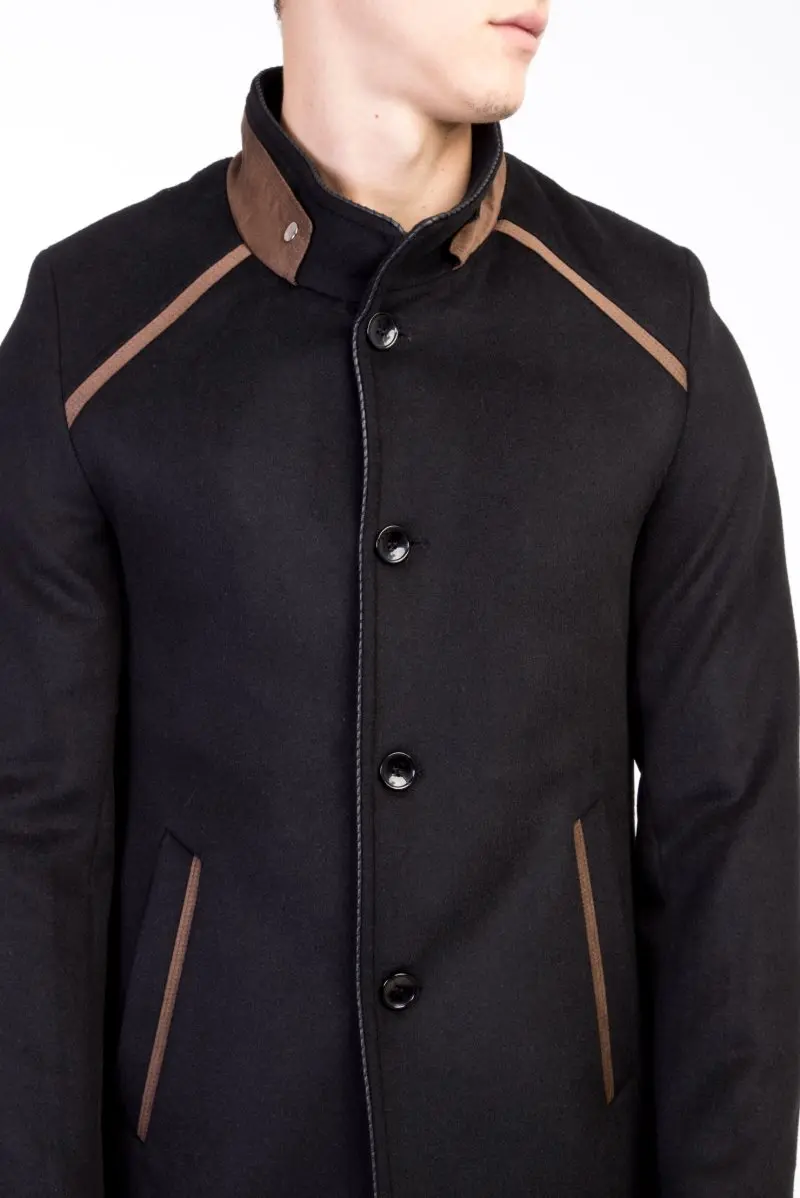 Kigili Menswear Autumn-Winter Warm Casual Overcoat High Quality Essentials of Stand-up Collar Coats Men's Wool Blend jacket