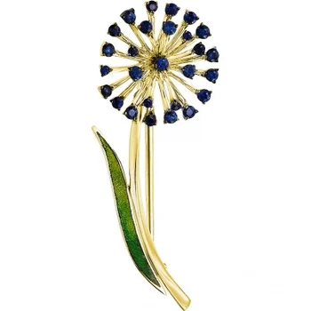 

Master brilliant brooch with sapphires and enamel in Yellow Gold