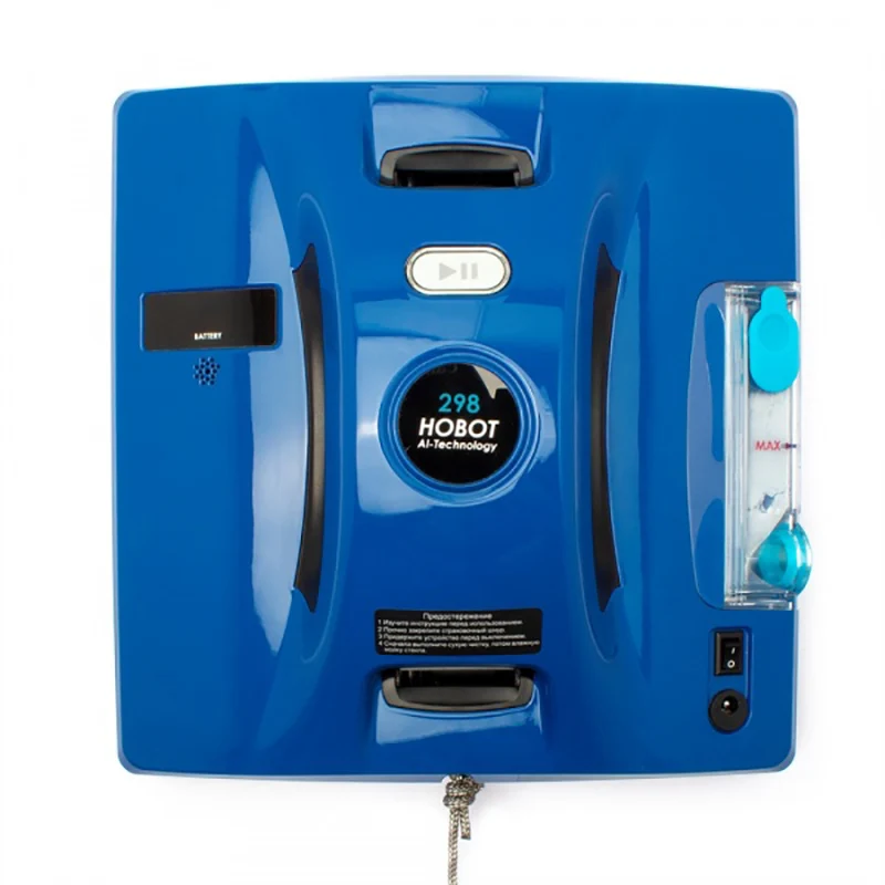 НОВИНКА! Робот для мытья окон HOBOT 298 Ultrasonic с распылителем и возможностью управления со смартфона, синий - Цвет: HOBOT-298 стандарт