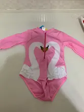 BAOHULU niño y bebé niña traje de dibujos animados de manga larga Cisne bañador para niños de una pieza niños traje de baño de verano