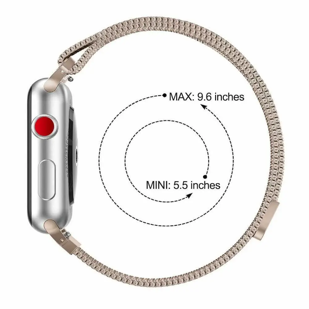 Apple watch Series 5 4 3 2 1 Миланский Магнитный Роскошный ремешок из нержавеющей петли, совместимый с iWatch 38 мм 40 мм 42 мм 44 мм