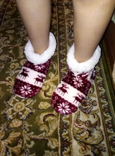 House Slippers Floor-Shoes Flip-Flops Christmas Winter Fur Plush Warm Cotton Indoor Fourrure