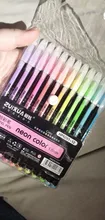 12 unids/set juego de bolígrafos de Gel de brillo bolígrafos para la escuela Oficina libro para colorear para adultos revistas dibujo garabatos arte marcadores de pluma de promoción