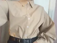 Señoras manga linterna blusa elegante camisa de las mujeres blanco negro Casual botón Vintage cuello Oficina camisa Mujer