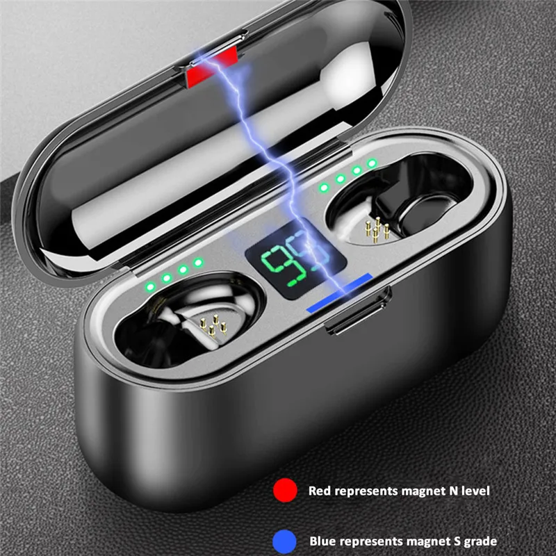F9 TWS Smart Touch беспроводные наушники Bluetooth наушники 5,0 беспроводные наушники 8D стерео гарнитура с 2000 мАч зарядная коробка