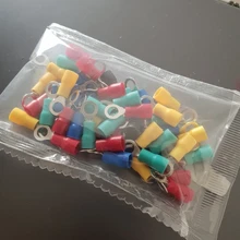 50 Uds RV1.25-4 terminal de anillo aislado eléctrico Alambre de crimpado conector AWG 22-16