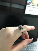 Anillos ajustables Kinitial para mujer, 1 Uds., color bronce antiguo, negro, cachorro de perro salchicha, Animal, 3D