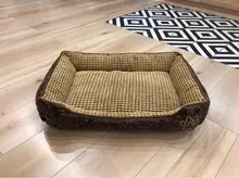 Waterproof Leather Dog Bed Washable PP Cotton Padded Pet Puppy Cushion For Large Dogs