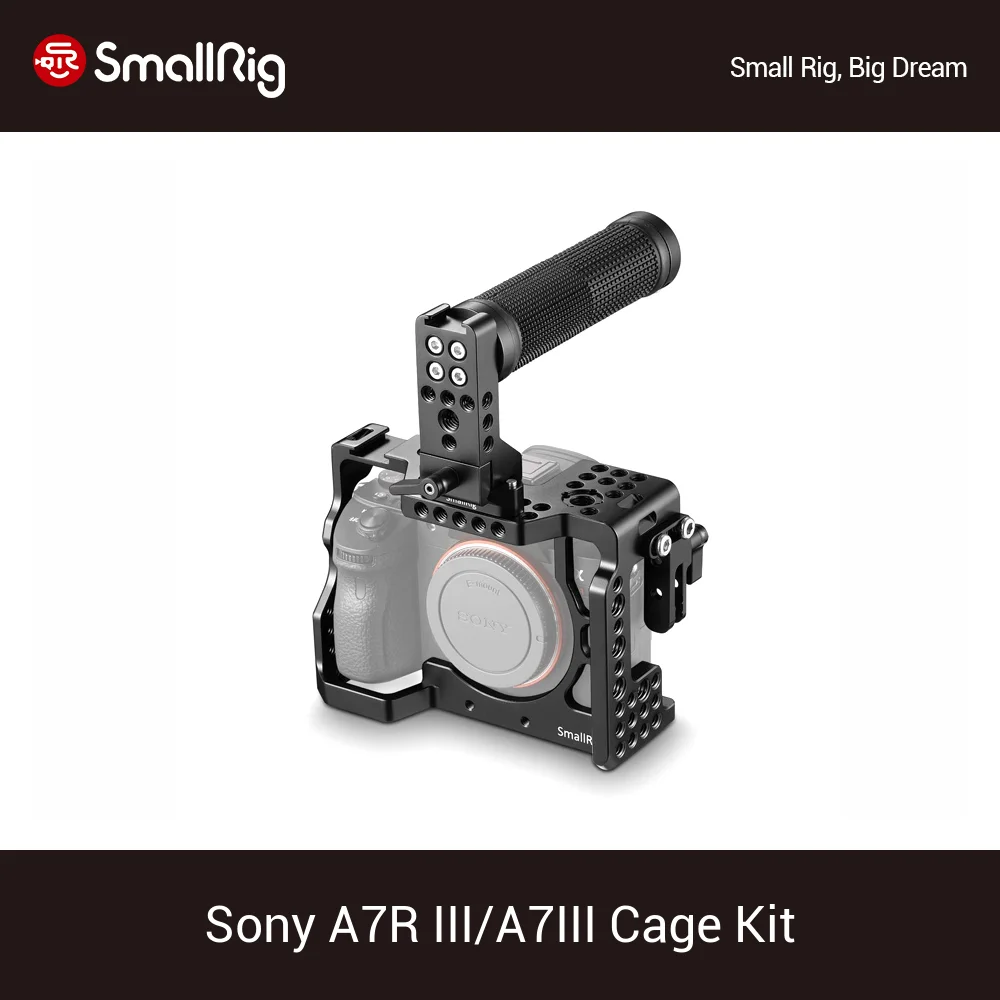 

SmallRig a7iii Camera Cage For Sony A7R III/A7III DSLR Cage With NATO Rail Top Handle +HDMI Cable Clamp Cage Kit -2096