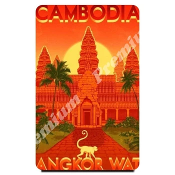 

Cambodia souvenir magnet vintage tourist poster