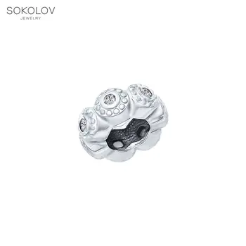 

Charm Pendant SOKOLOV from silver with cubic zirkonia fashion jewelry 925 women's male, pendants for neck women