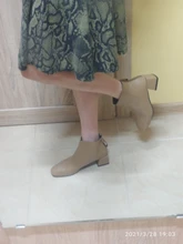 Ankle-Boots Fashion Shoes Comfortable Square-Heels Zipper Winter Women Plush Toe Warm