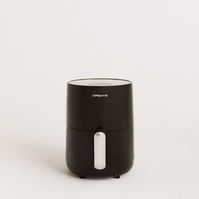 CREATE- FRYER AIR, Air Fryer - Oil Free Fryer 1,5L, 900W, Non-Stick Basket, up to 200º, Auto Shut-Off, BPA Free, Fryer Negro