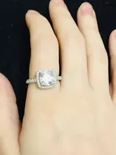 CC Anillos para las mujeres de la Boda nupcial Anelli joyería de moda anillo de compromiso de oro blanco Anillos de Color CC595