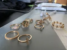 Tocona 9 unids/set lujo oro anillos para las mujeres cristal duro transparente piedra serpiente hueco redondo geométrico joyería бижутерия 7054