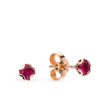 

Gold earrings with rubies sunlight sample 585