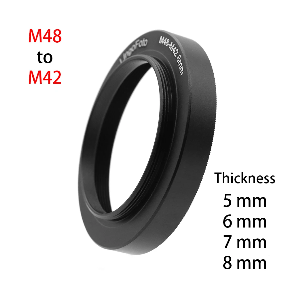 M48 (F)-M42 (M) Telescope Adapter Ring M48x0.75 to M42x0.75 Female to Male thickness 5mm / 6mm / 7mm / 8mm