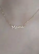 Día de la madre, carta de mamá colgante collar para mujer 3 colores mamá placa Cadena de clavícula collar joyería de personalidad regalo