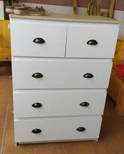 KAK-tiradores de puerta de Metal Retro, armario con cajones de cocina, perillas de muebles, artículos de mano, Alacena antigua, concha de latón, 10 Uds.