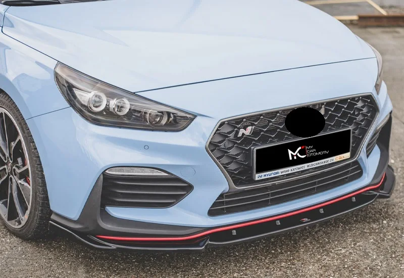 Max design amortecedor dianteiro lábio para hyundai i30 2017 + n acessórios do carro divisor lábio difusor carro tuning asa saias laterais