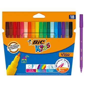 

Bic Kids-juego de 18 markers. Fine tip. Assorted Mixed Length.